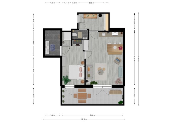 Floorplan - 1e Amstelvlietpad 52, 1096 GB Amsterdam